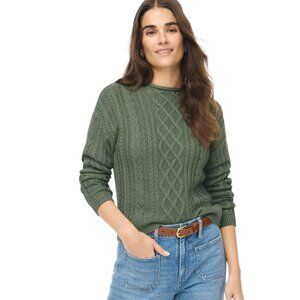 J.Crew Mockneck Cable-Knit Sweater Pale Spinach Green – Size M, EUC